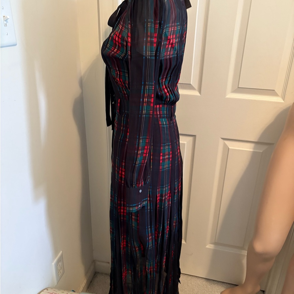Women’s J. Crew size XXS Elegant Plaid Sheer Dress NWT $268 - Picture 7 of 12